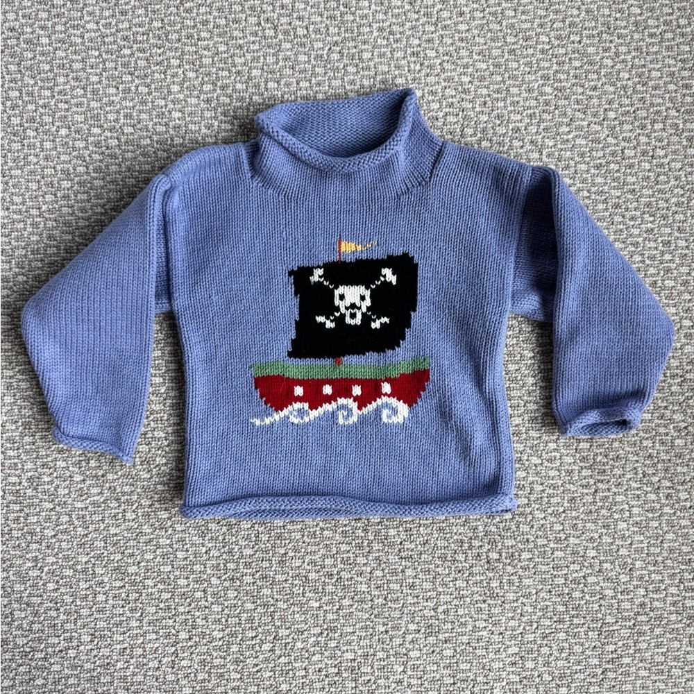 Clauce Purple “Pirate” Roll Neck Knit Sweater